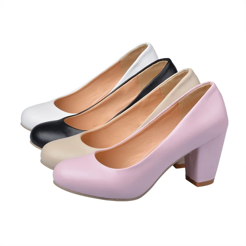Женские туфли лодочки на высоком каблуке с круглым носком размеры 34 47|women pumps|women