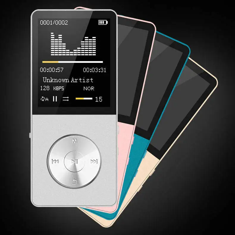 

Original HiFi Metal Ultrathin MP3 MP4 Music Player Built-in Speaker 16GB 1.8 Inch Screen can Support 128GB SD Card with Video