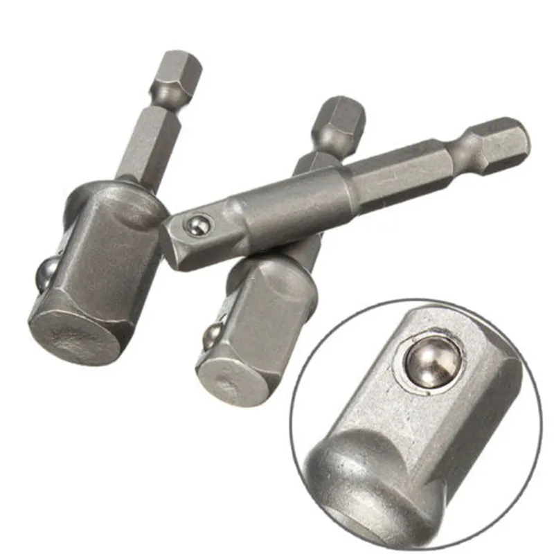 

3 Sizes Hex Shank Drill Socket Adaptor Bit Drill Bits Set For Power Impact Driver Tool Set 1/2" 3/8" 1/4