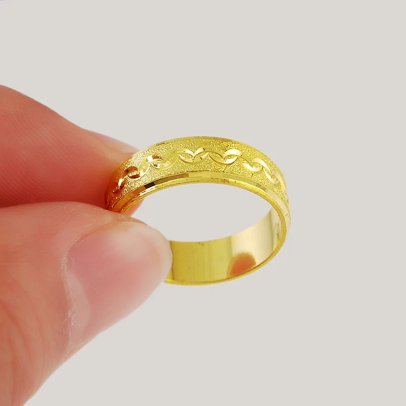 2017 New Fashion Jewelry 24k Gold Colou Rings Top Quality Wedding 2017 New Fashion Jewelry 24k Gold Colou Rings Top Quality Wedding Engagement For Women Men Free Shipping In Bands From Accessories
