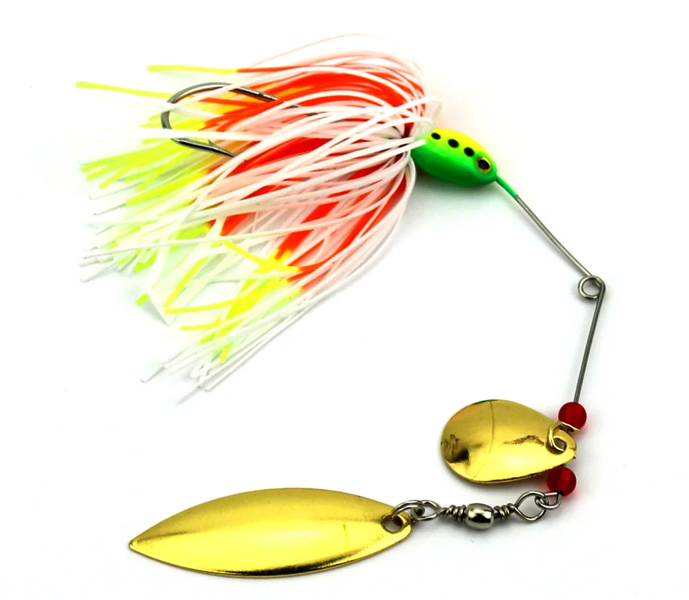 Hengjia Spinnerbaits вращающиеся блестки привести голову пух Щука Блесен Buzzbaits мало жира