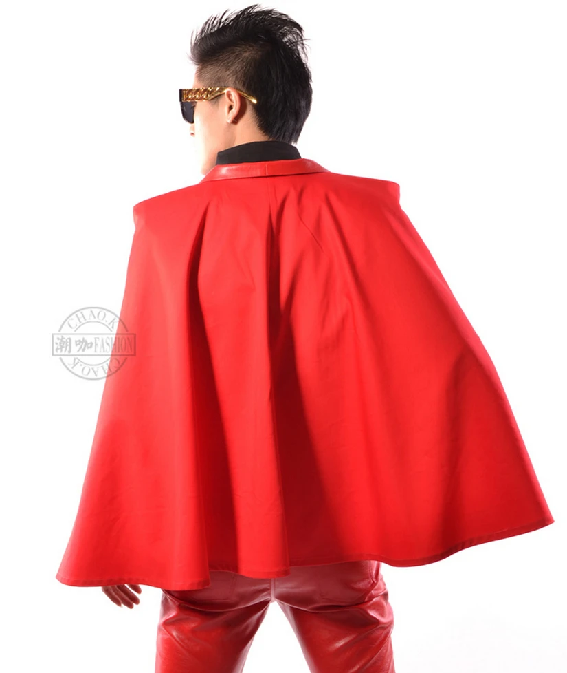 Для мужчин брендовая сценический для певца модный мужской пуловер стильный костюм стиль красный плащ Для мужчин одежда костюм костюмы с курткой и M-XL