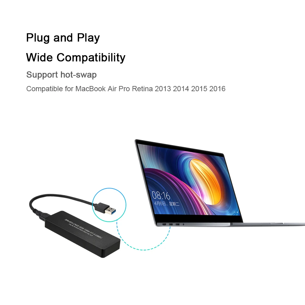 SSD Enclosure USB 3.0 to Hard Drive Reader Replacement for Macbook Air Pro Retina 2013 2014 2015 2016 | Компьютеры и офис