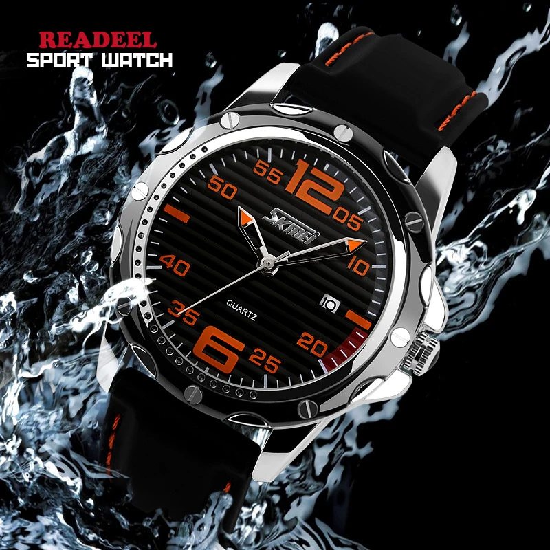  2016 HOT Brand Fashion Casual Sport Watches Men Quartz Wristwatches Silicone Waterproof Watch Men Clock Reloj Relogio Masculino 