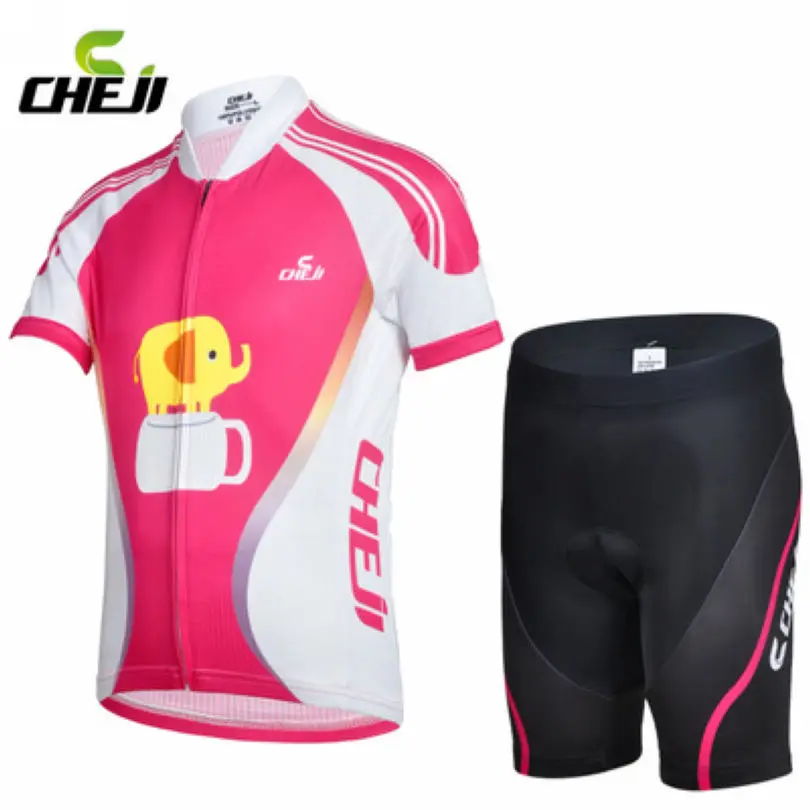 CHEJI Team Pink Ropa Ciclismo Unisex Childrens Cycling Bike Short Sleeve Clothing Bicycle Wear Suit Jersey + Shorts M-XXL boys-bike : image CHEJI Team Pink Ropa Ciclismo Unisex Childrens Cycling Bike Short Sleeve Clothing Bicycle Wear Suit Jersey + Shorts M-XXL boys-bike