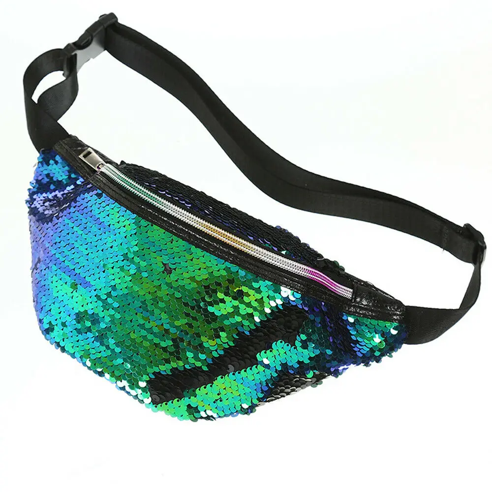Color : Black+Silver Women Mermaid Sequins Outdoor Sports Fanny Pack Bum Purse Clutch Pouch Waist Bag Color : Black+Silver Women Mermaid Sequins Outdoor Sports Fanny Pack Bum Purse Clutch Pouch Waist Bag