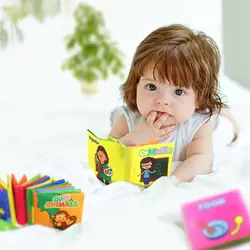 Детские мягкие моющиеся тканевые книги для мальчиков и девочек с мультяшным шуршанием, Детские Обучающие коляски, игрушки для малышей