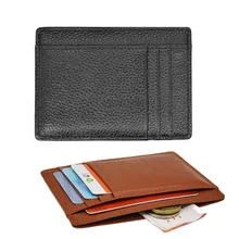 100% Cowhide Genuine Leather Wide Plus Long Card Holder Litchy Grain 9 Slots Money Pocket Slim Card Case Custom NAME LOGO