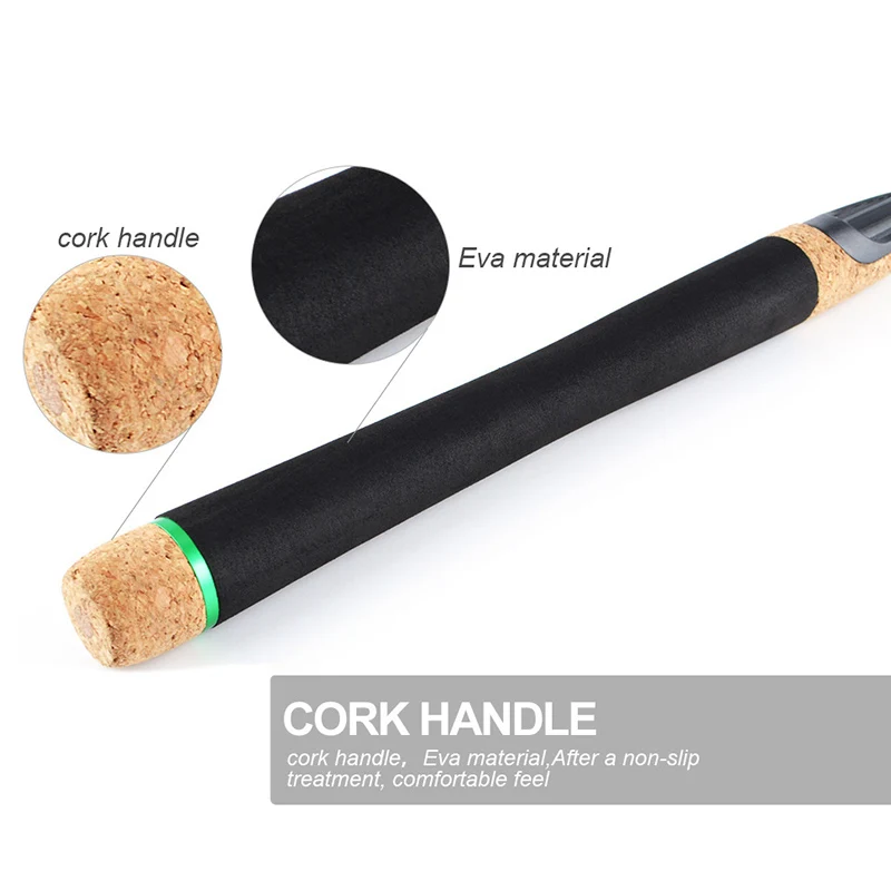 Carbon Fiber Fishing Rod Ultralight Portable Hard Pole Cork Handle