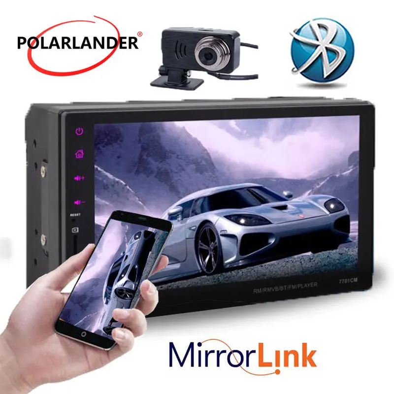 

Touch screen 2DIN 7Inch Handsfree +DVR Bluetooth FM/TF/USB remote control Mirror link for Android Car MP5 player