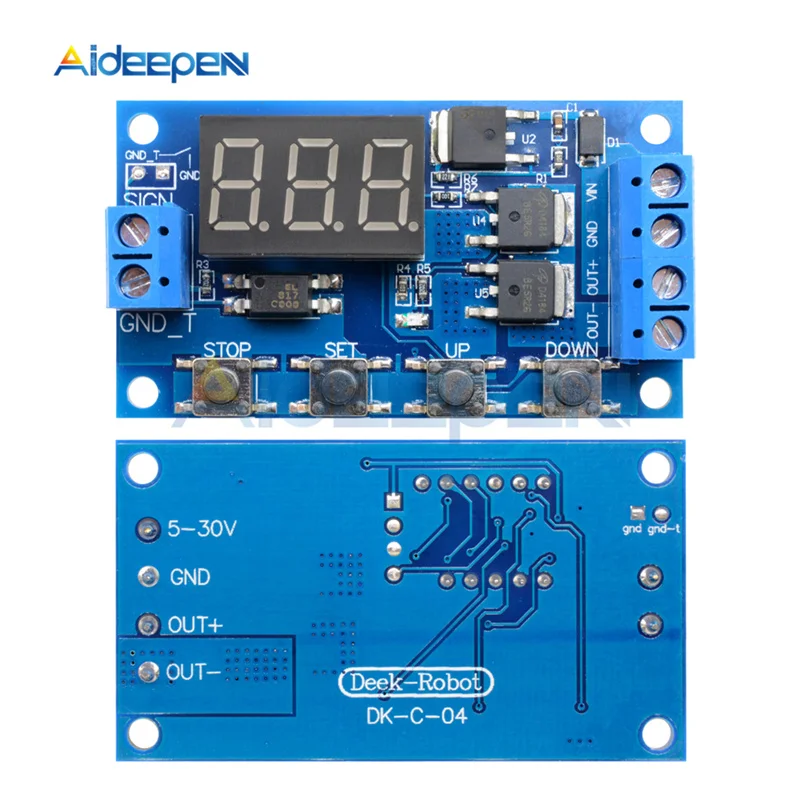 

DC 12V 24V LED Digital Time Delay Relay Dual MOS Control Trigger Cycle Timer Delay Switch Circuit Board Timing Control Module