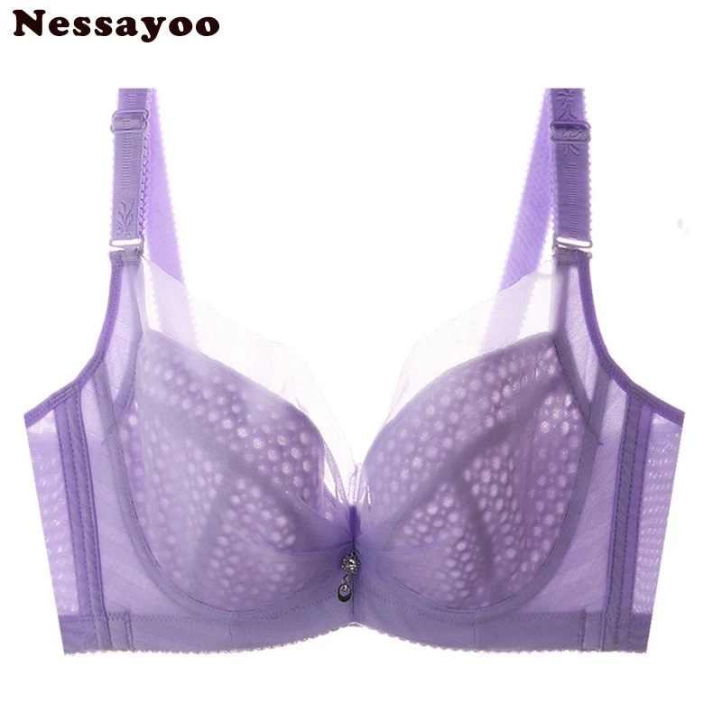 

Thin Bra Plus Size Sexy Push Up Minimizer Lace Busty Bras For Women Women's Bra Adjustable Strap Underwire