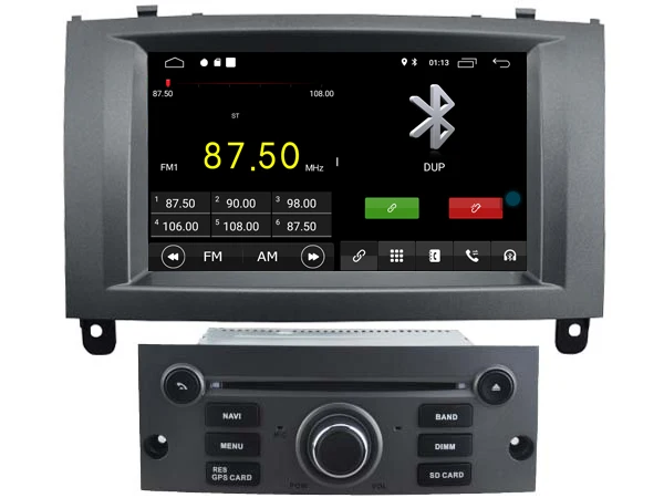 Cheap Navirider car dvd player multimedia car radio audio stereo android 8.1 gps for PEUGEOT 407 with canbus orange light 5