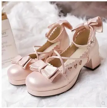 

cosplay shoes women summer retro personality sweet spring korean harajuku style bow tie with princess girl lolita shoes