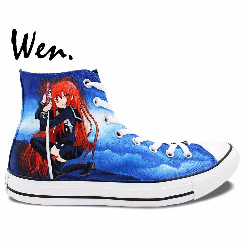 Wen Hand Painted Anime font b Shoes b font Design Custom Shakugan No Shana Men font