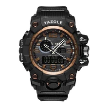 Yazole светодиодный цифровые часы для мужчин Новое поступление задняя подсветка дни недели и Дата дисплей Будильник наручные спортивные часы водонепроницаемые ударные наручные часы