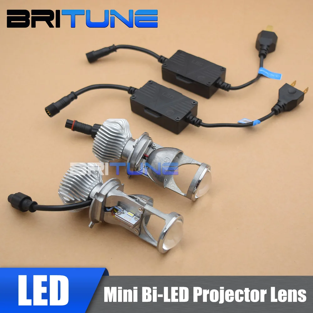

H4 9003 LED Mini Projector Lens Headlight Bi-LED Headlamps Bulbs For Car Retrofit Tuning DIY 60W 1.5 inch 5500K H4 LED Lights