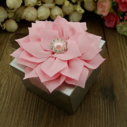 

sharp corner flower with silvering diamond button wedding tin box ,SDB90