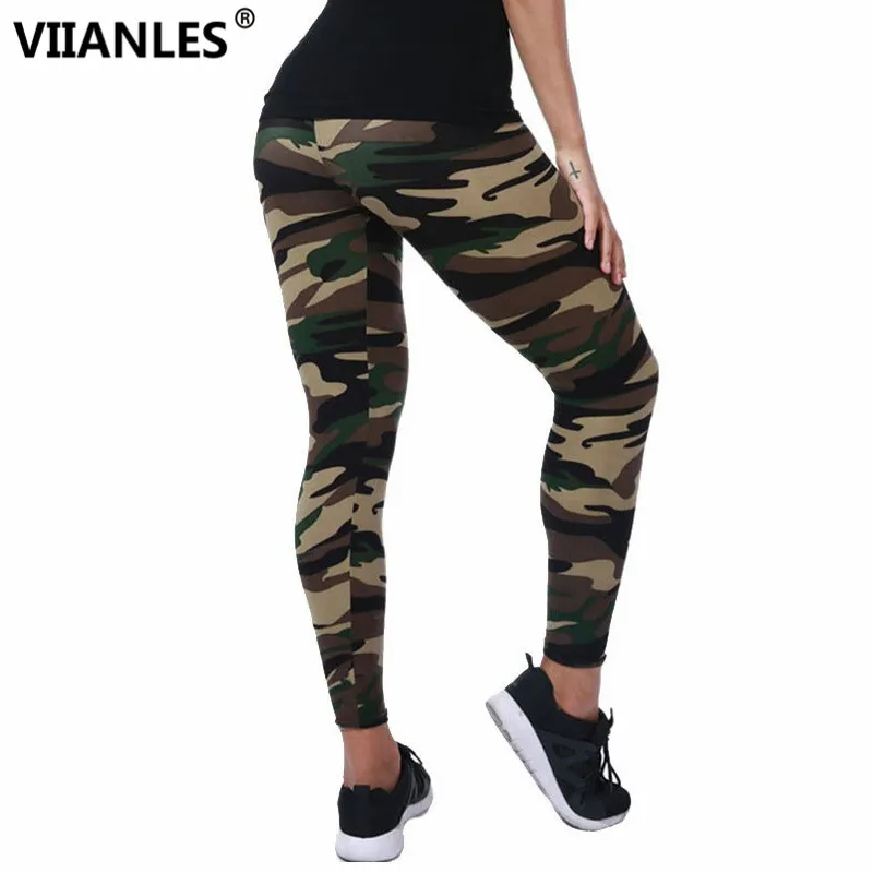 

VIIANLES Fashion Leggings Print Camouflage Leggings Slim High Waist Legging Fitness Leggin Woman Pants Skinny Push Up Pants