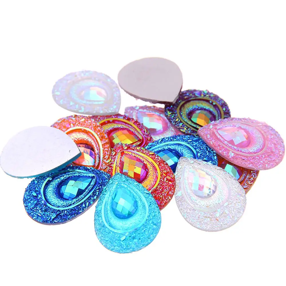 

18*25mm Big Strass 20g About 26pcs Drop Shape Resin Gems Flat Back For Crafts Scrapbooking DIY Clothes Shoes Dec.