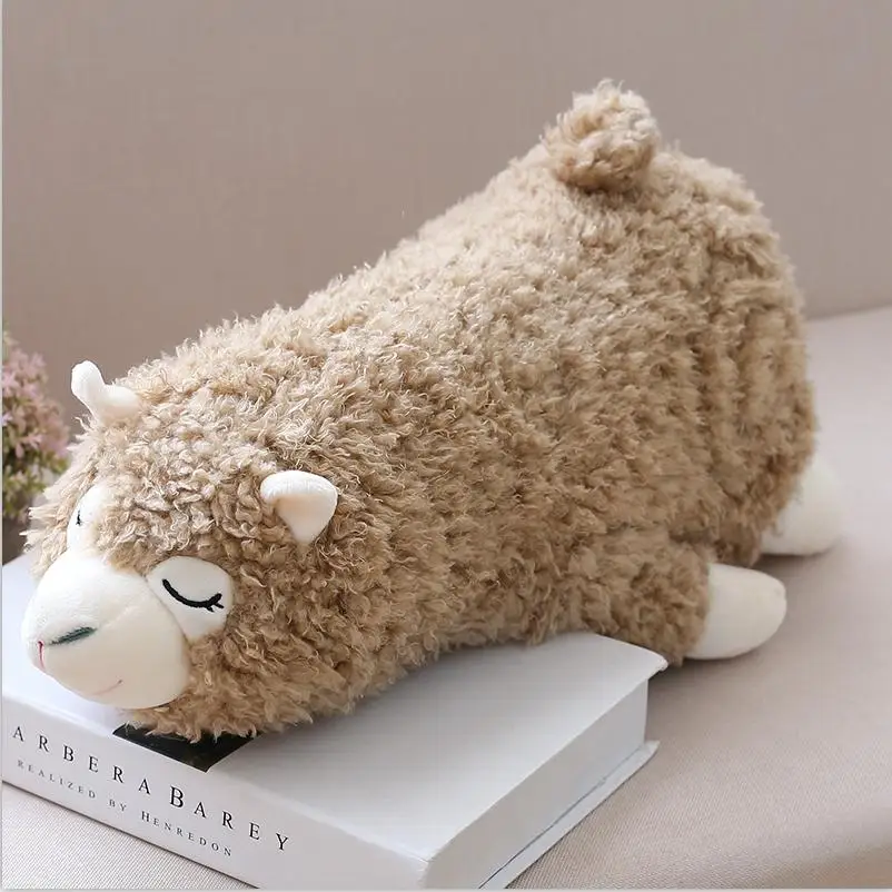 Новая японская плюшевая Alpacasso игрушки мягкие Лежа Игрушки «Альпака» куклы мягкие игрушки животных Kawaii подарок для детей милая Подушка Подарочная игрушка - Цвет: brown