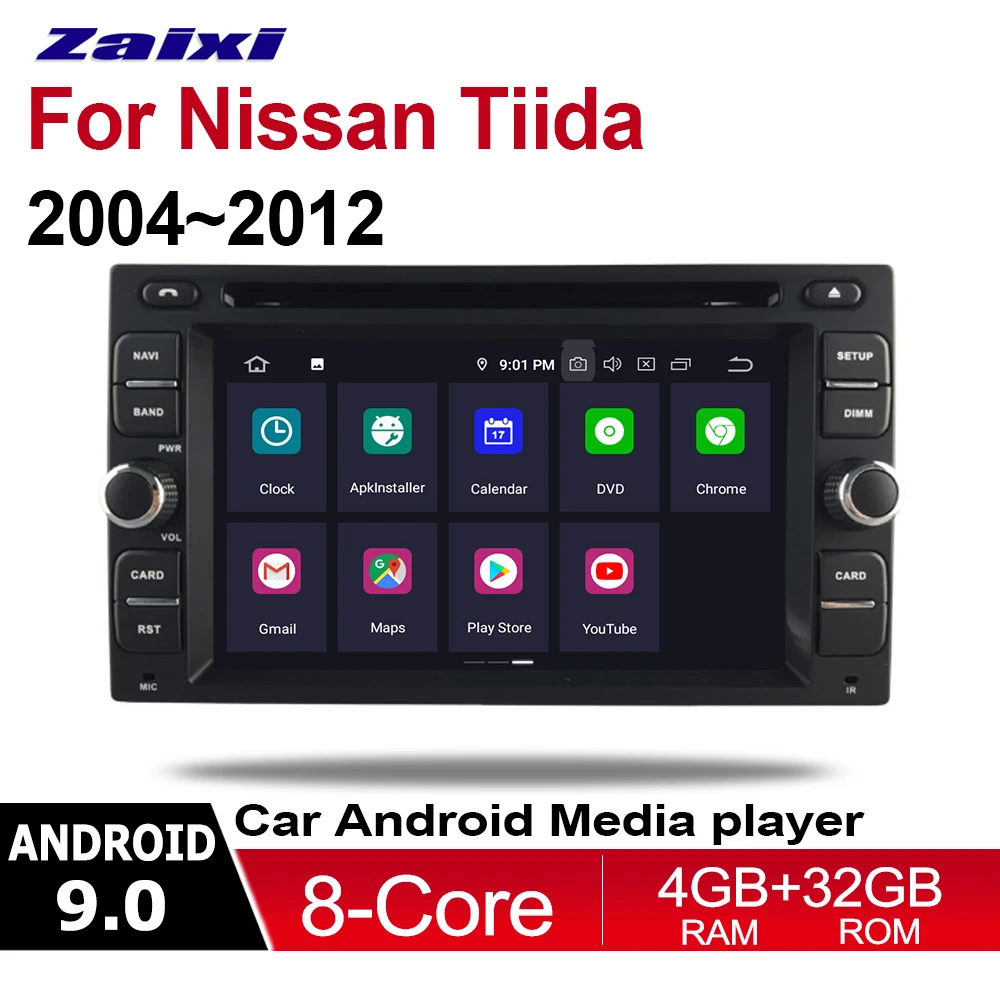 

ZaiXi 4GB android 9.0 car dvd player for Nissan Tiida 2004~2012 Multimedia GPS Navigation Map Autoradio WiFI Bluetooth HD