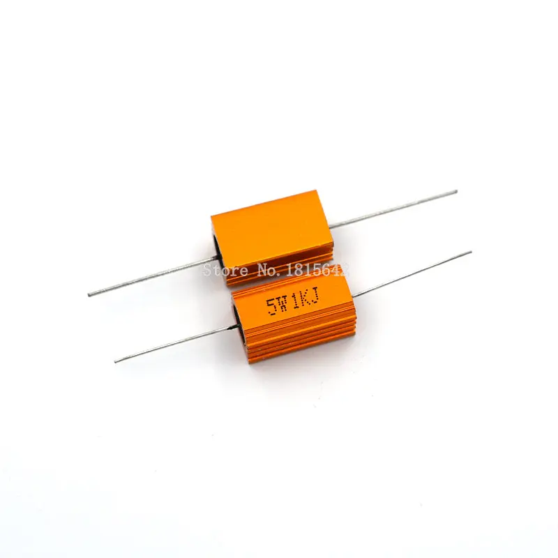 2PCS RX24 5W 1KR 1KRJ 1KJ Power Metal Shell Aluminium Gold Resistor