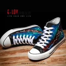 Hand Noctilucent Starry Sky In Help Canvas Shoe Black Cloth Shoe Platform Shoes Woman Sneakers Zapatos De Mujer Chaussures Femme