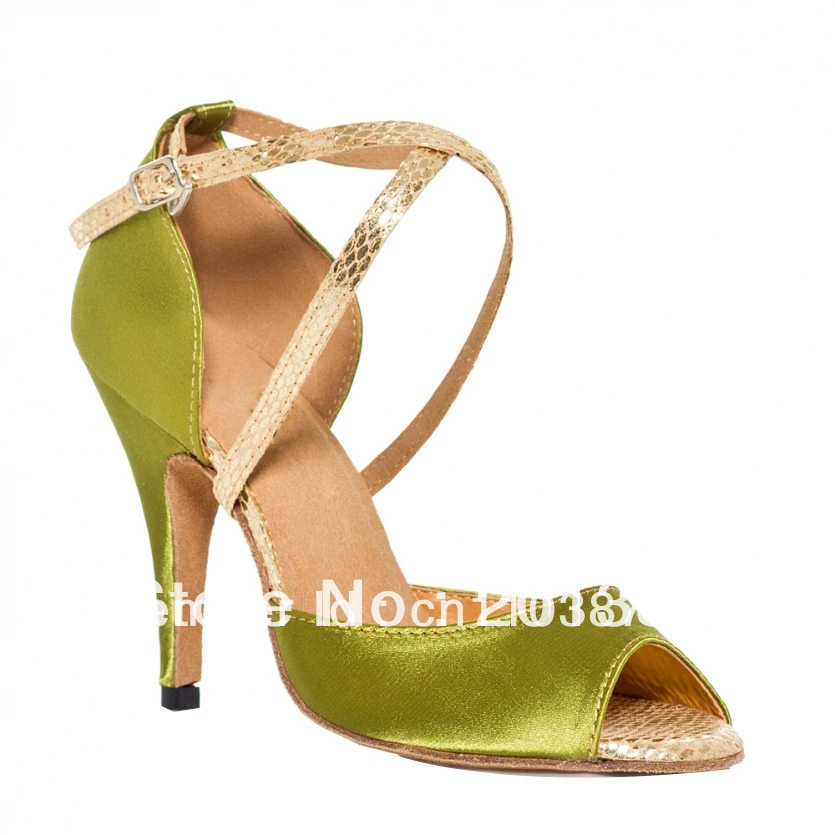 wervelkolom Matron heel Vrouwen Groen Satijn Dansschoenen Latin Ballroom Schoenen Salsa Dansschoenen  Flamenco Dans Sandalen|dancing sandals|shoe latindance shoes latin -  AliExpress