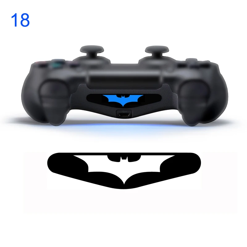 2 pcs #18 mustache PVC Decal Skin Custom For Playstation 4 LED Light Bar Decal Sticker for PS4 Dualshock Controller