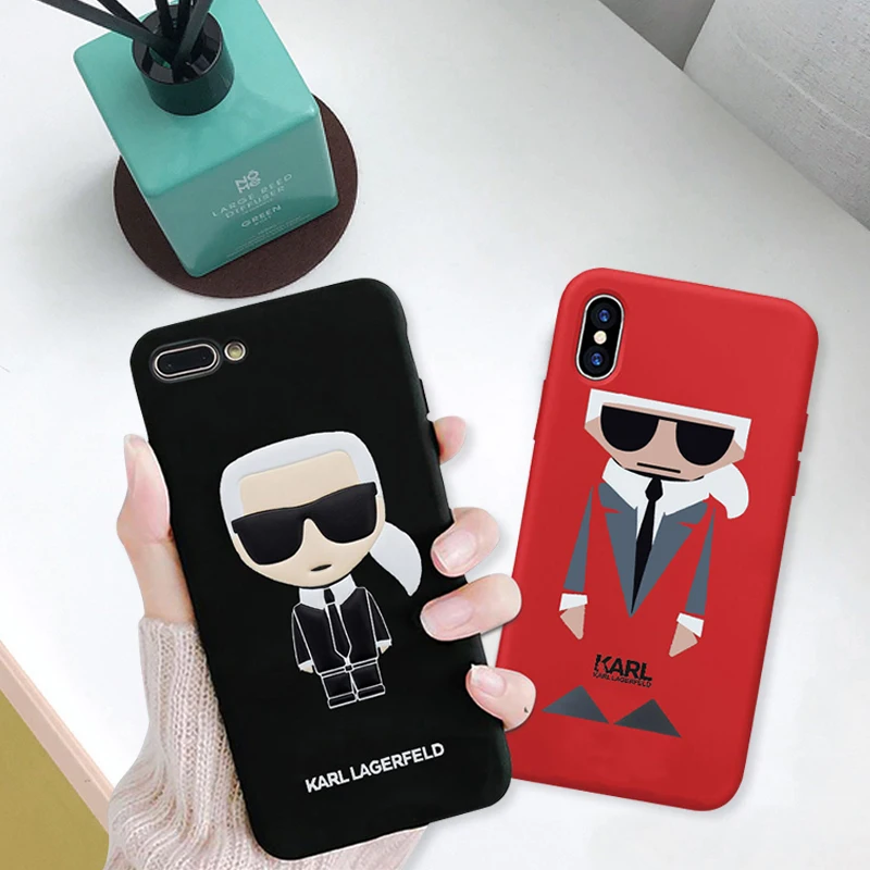 GYKZ Fashion Karl Lagerfeld Fitted Case For iPhone 7 XS MAX X XR 6 6s 8 Plus Funny TPU Soft Phone Cover For iPhone X