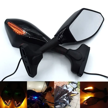 

Universal Motorcycle Rear View Side Wing Mirrors w/ LED Turn Signal Light For Honda CBR1100XX CBR 1100XX VFR800 VFR 800 ST1300