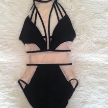 Сетчатый Цельный купальник, женский купальник, комбинированный бандаж, купальные костюмы, сексуальная Лоскутная пляжная одежда, монокини с вырезами, S-XL