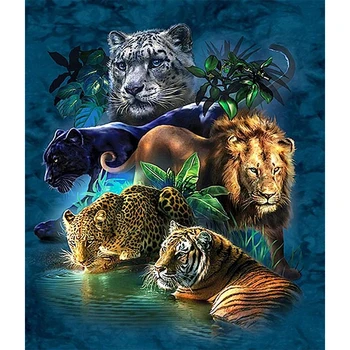 

Full Square / Round Drill 5D DIY Diamond Painting "Tiger Lion Puma" 3D Embroidery Cross Stitch Mosaic Rhinestone Home Decor Gift