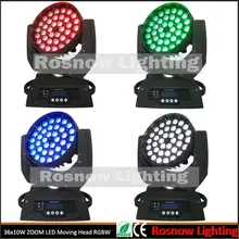4 шт. огни+ 2 Дорожные контейнеры+ RGBW с переменной фокусировкой led движущаяся сцена мыть dj свет для событий 36x10 Вт освещение для дискотеки