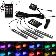 Новый интерьер автомобиля атмосфера неоновый свет LED Multi Цвет RGB голос Сенсор звук музыки Управление Декор лампы автомобиля Освещение csl2017