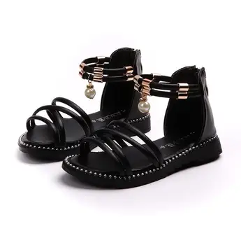 

2019 Girls Sandals Summer Fashion New Fashion Slip Children's Beach Shoes Sweet Flat Princess Shoes Size 21-36