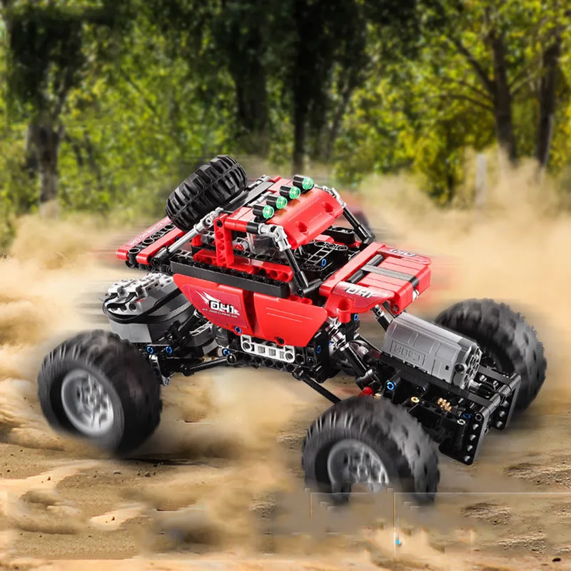 

489 PCS Building Block RC Car 4 Driving Force Remote Control 2.4Ghz Electric RC Truck compatible with Kids Gifts