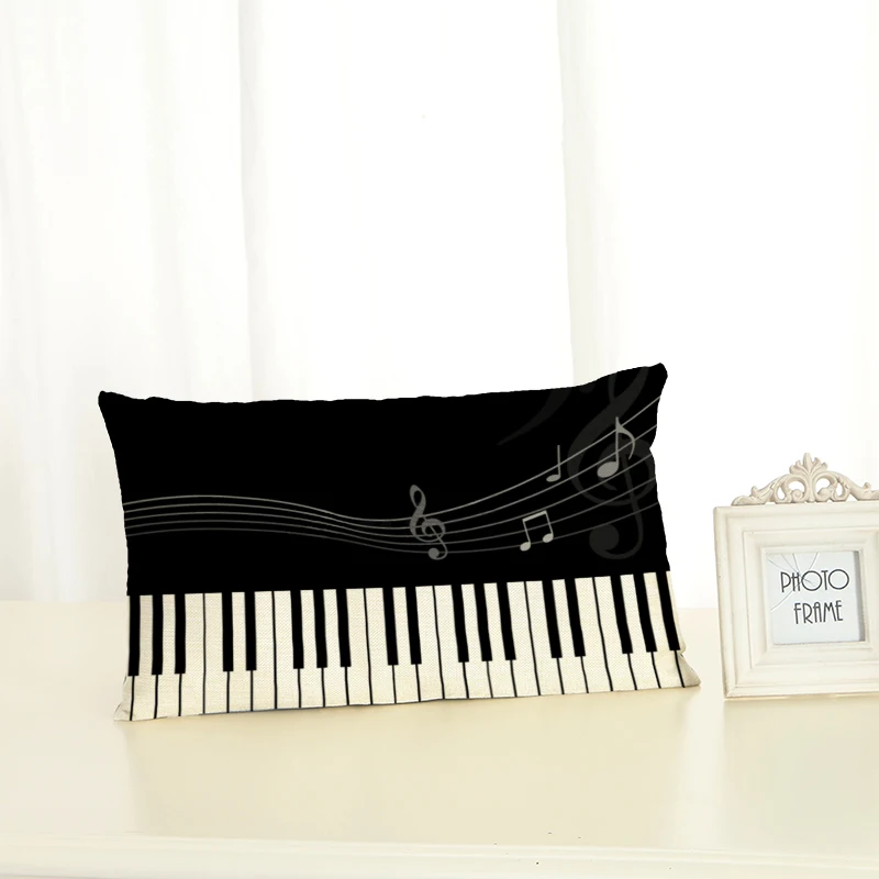 

Piano Notes Cushion Covers Green Plant Home decoration 30x50 Decorative Beige Linen Pillow Case