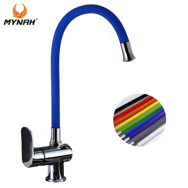 Special Offers MYNAH Silica Gel Any Direction Faucet Hot And Cold Water Flexible Kitchen Tap Sink Multicolor Kitchen Faucets Black Modern M5847