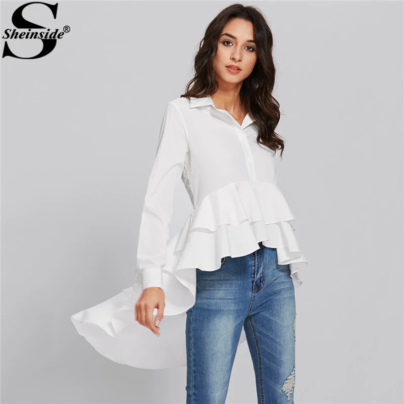 chico white blouses long sleeve with ruffles dresses