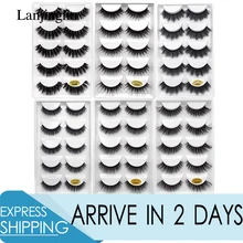 LANJINGLIN, 5 пар, 3d норковые ресницы, накладные ресницы, натуральные длинные накладные ресницы для наращивания, макияж, полностью Искусственные ресницы, cilios G800 G806