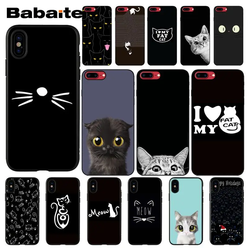 

Babaite meow lovely cute cat TPU Soft Phone Accessories Cell Phone Case for iPhone X XS MAX 6 6s 7 7plus 8 8Plus 5 5S SE XR