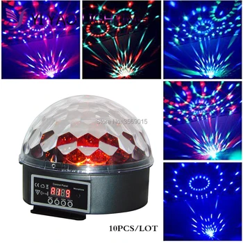 

10pcs/lot Led Stage Lamp Sound Control Colors Magic Crystal Ball Disco Party