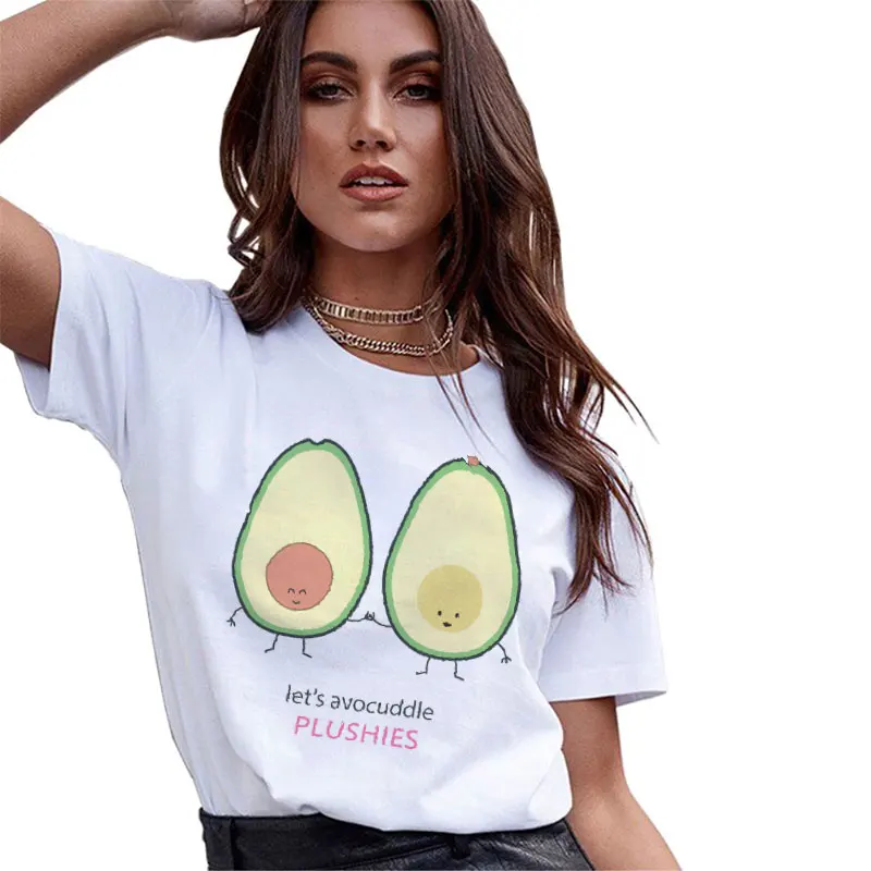 Женская футболка Ulzzang Tumblr винтажная рубашка в стиле Харадзюку с авокадо