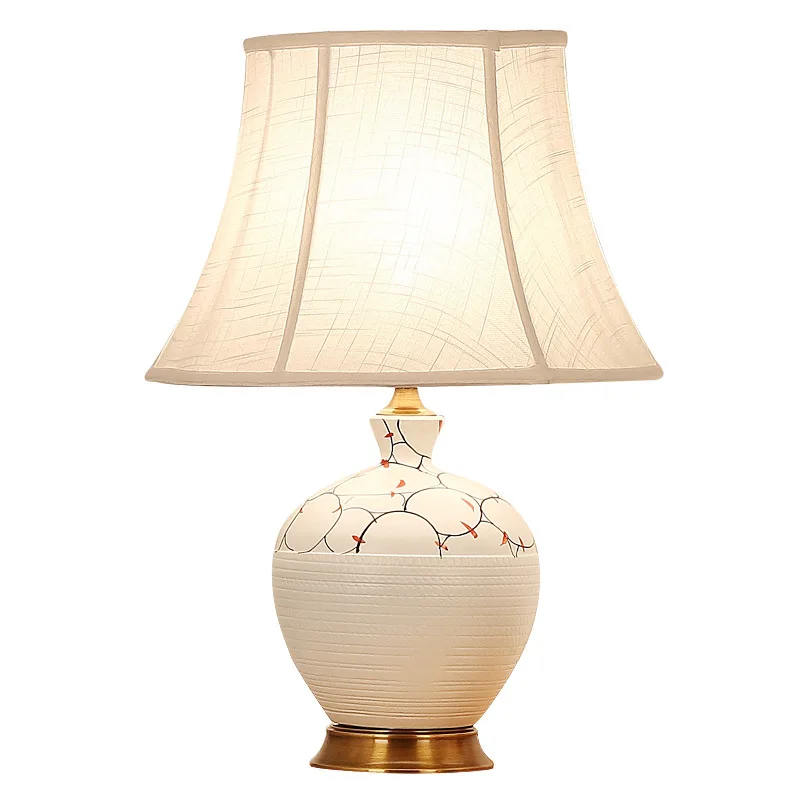 TUDA 2017 Европейская Керамическая Настольная лампа из меди для гостиной спальни