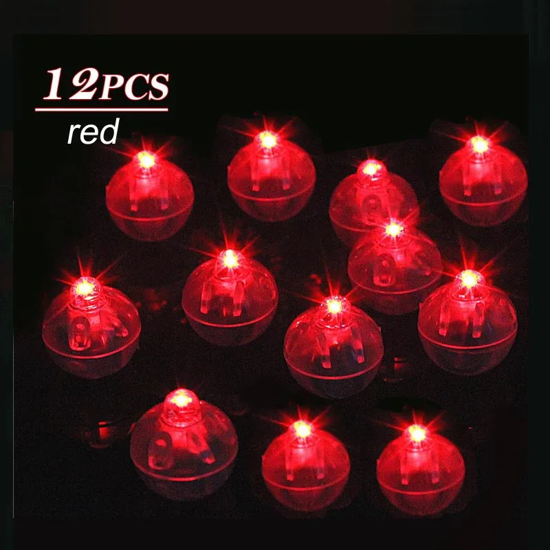 12 шт./лот, светодиодные шары, круглые шары, тумблер, светящиеся огни, светящиеся бар, Рождественские Свадебные декоративные лампы, фонарь, светодиодный шар - Цвет: red