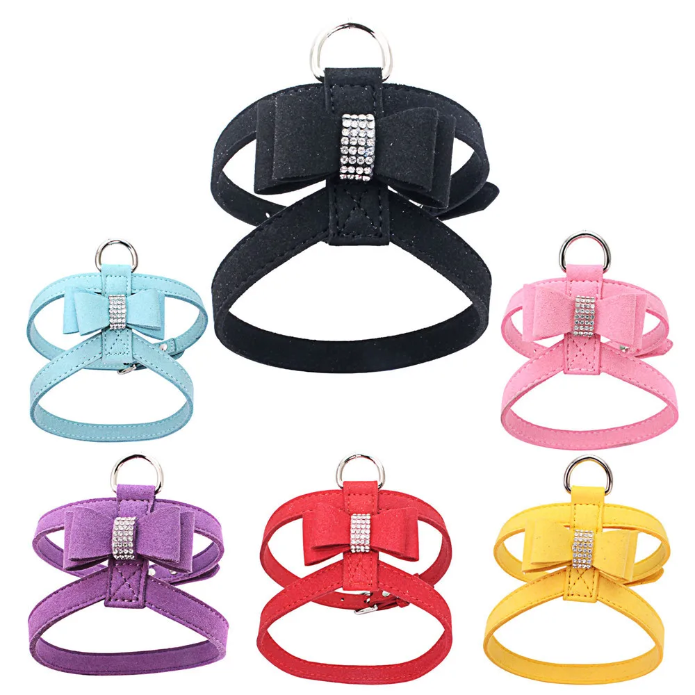 

Rhinestone+Suede Pets Chest Personalized Style Quality Products Suitable In All Seasons Basic Loop Lines Adjustable Dog Straps