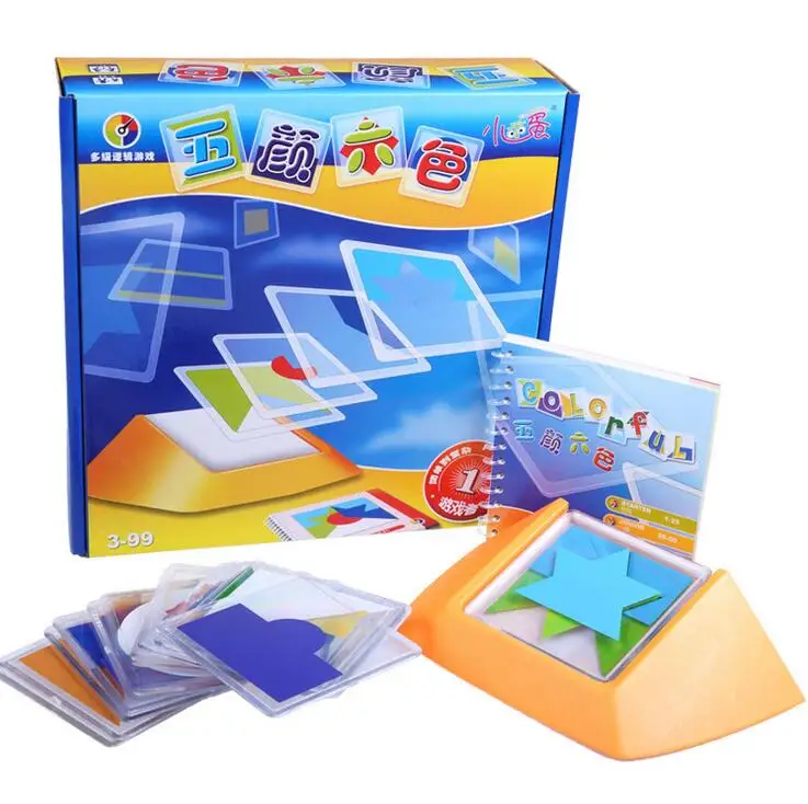

100 Challenge Color Code Puzzle Games Tangram Jigsaw Board Puzzle Toy Children Kids Develop Logic Spatial Reasoning Skills Toy