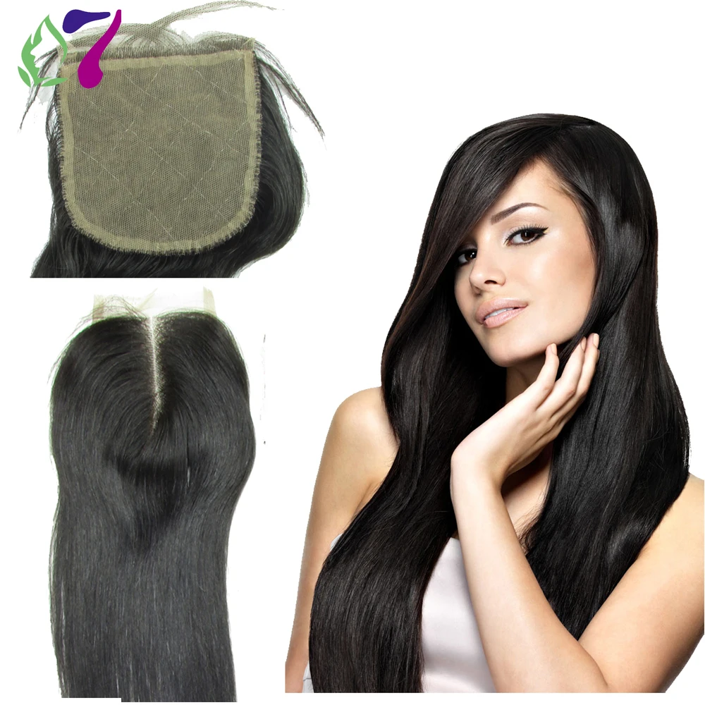 8A Free Shipping Brazilian Virgin Hair Silk Base Closure 4x4 Straight